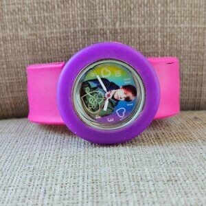Justin Bieber Girl Wristwatch Pink Slap Strap Analog Quartz Wrist Watch